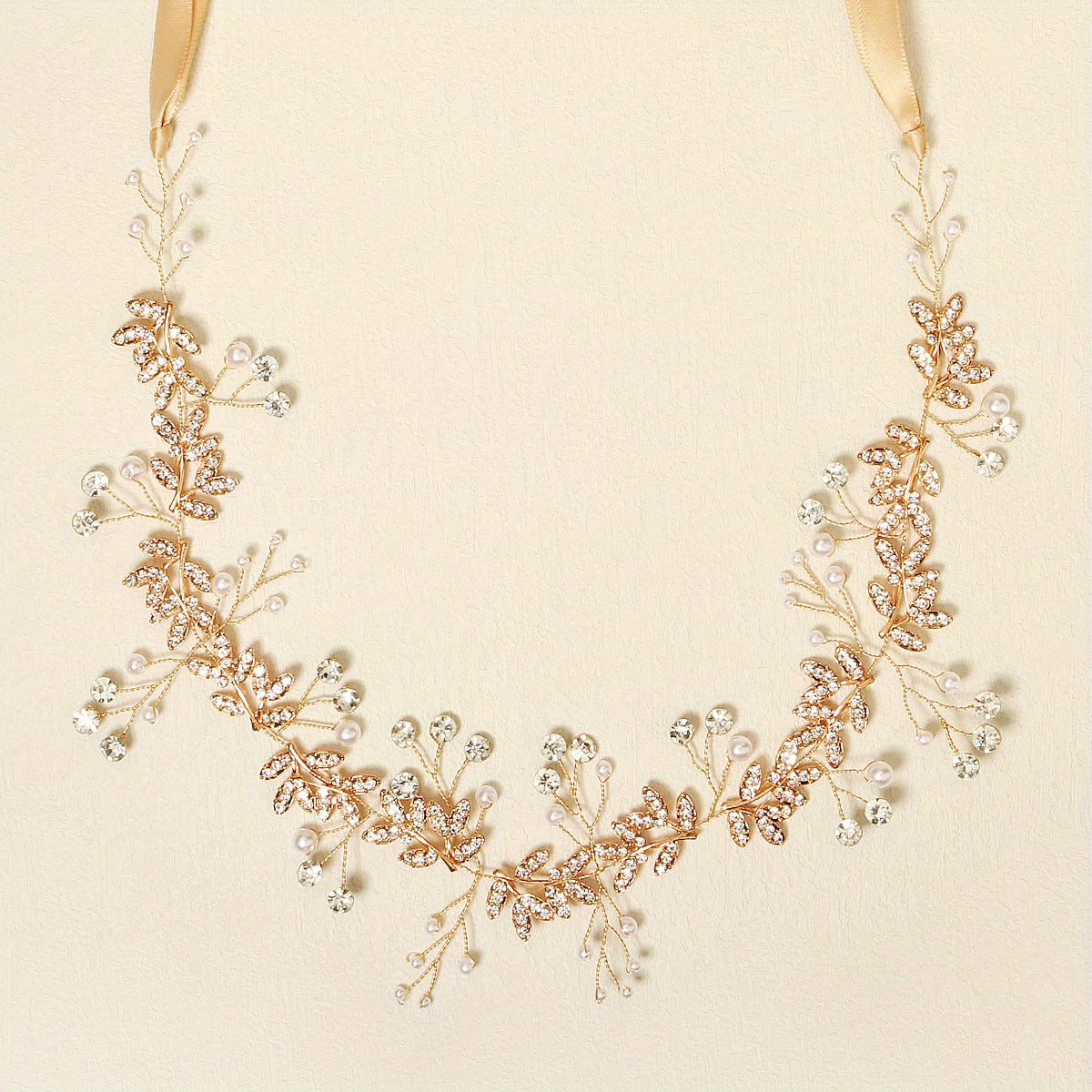 Rhinestone Leaf Hair Band Bridal Wedding Headwear