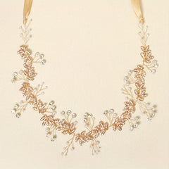 Rhinestone Leaf Hair Band Bridal Wedding Headwear