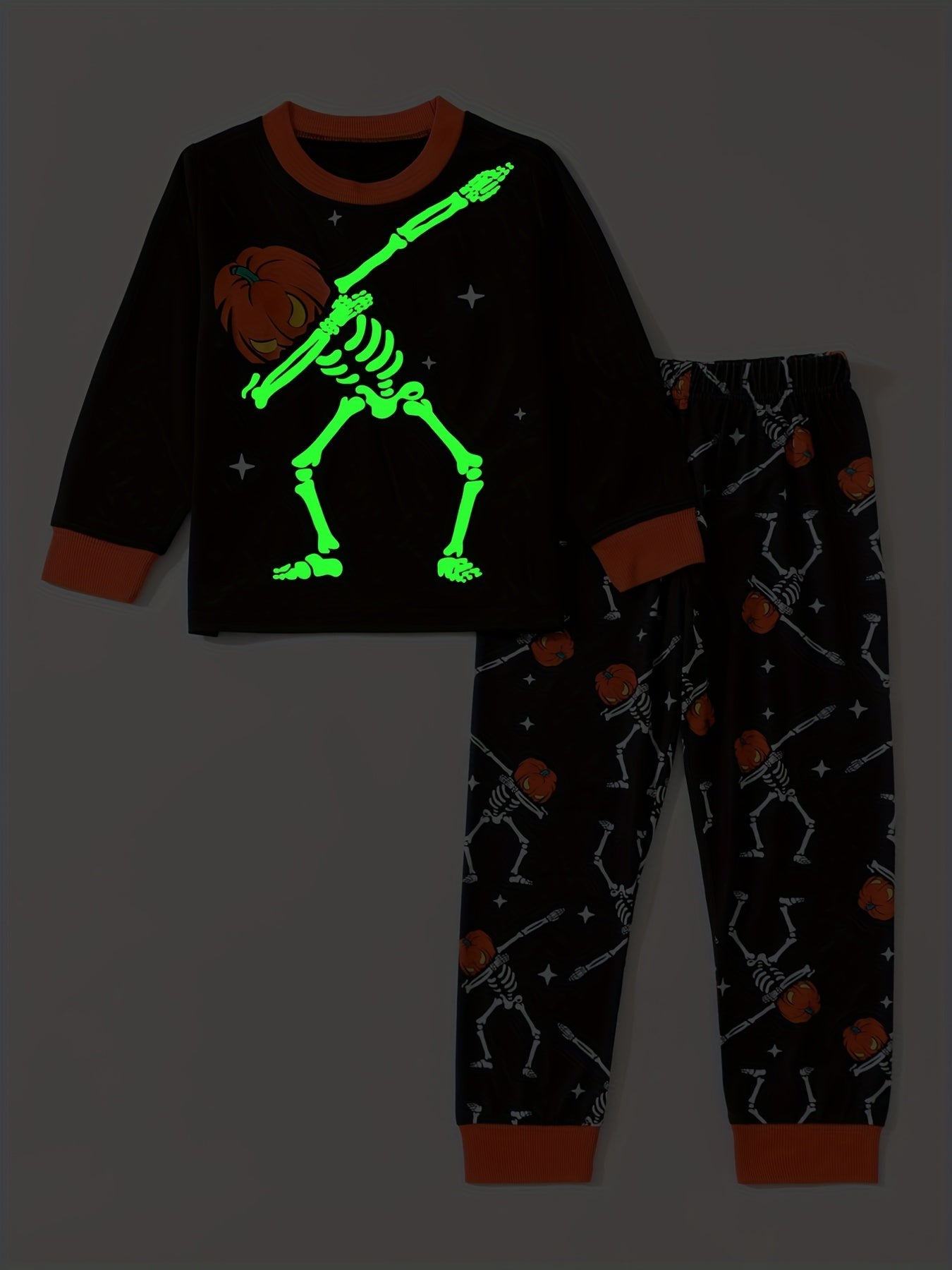 Boy's Halloween Outfit 2pcs Long Sleeve Top & Pants Set