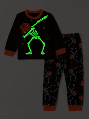 Boy's Halloween Outfit 2pcs Long Sleeve Top & Pants Set