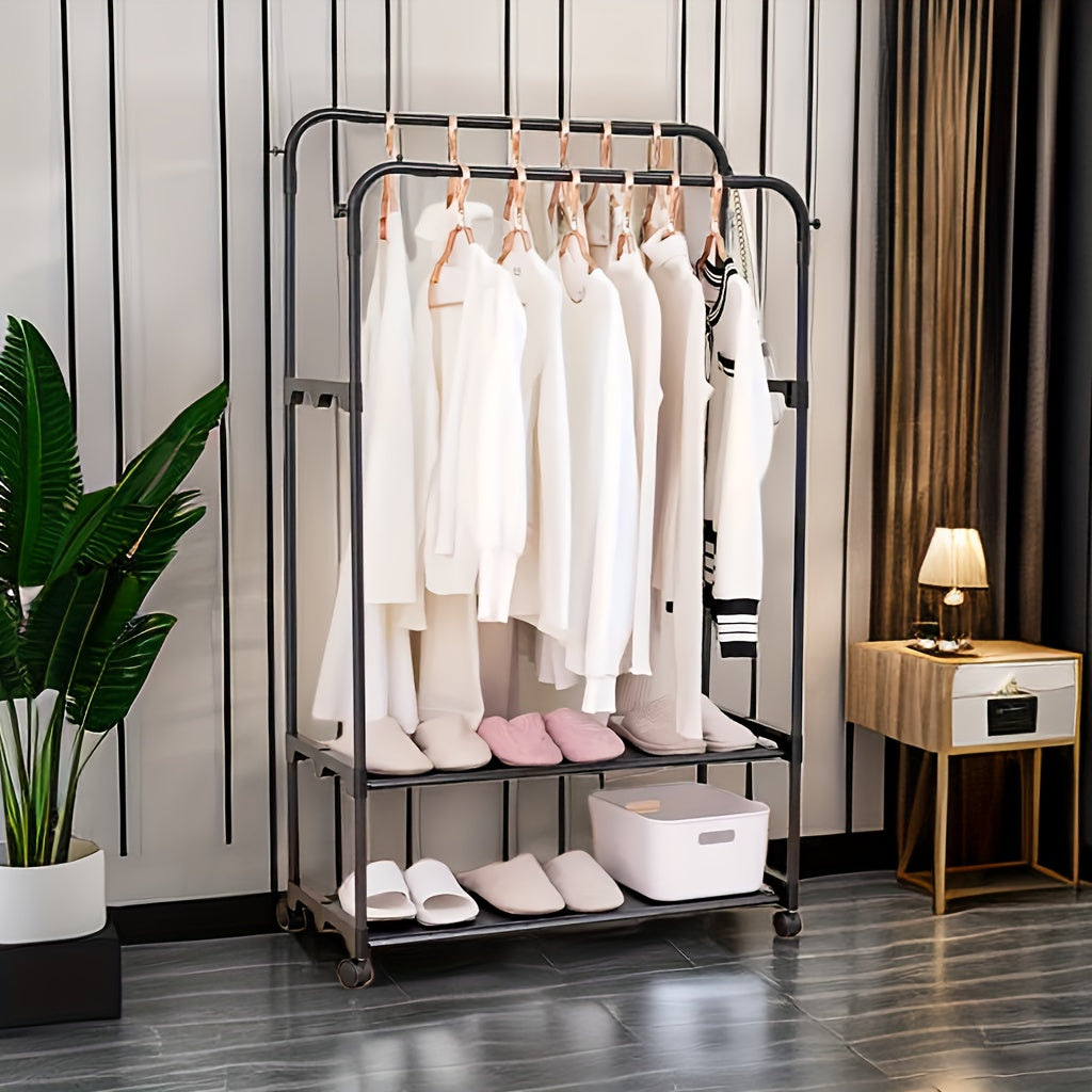 Thickened Drying Rack Shoe Cap Storage Coat Rack With Wheels