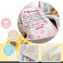 Creative Printed Flannel Warm Throw Blanket For Grandma