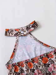Floral Print Spaghetti Strap Romper Toddler Girls Jumpsuit