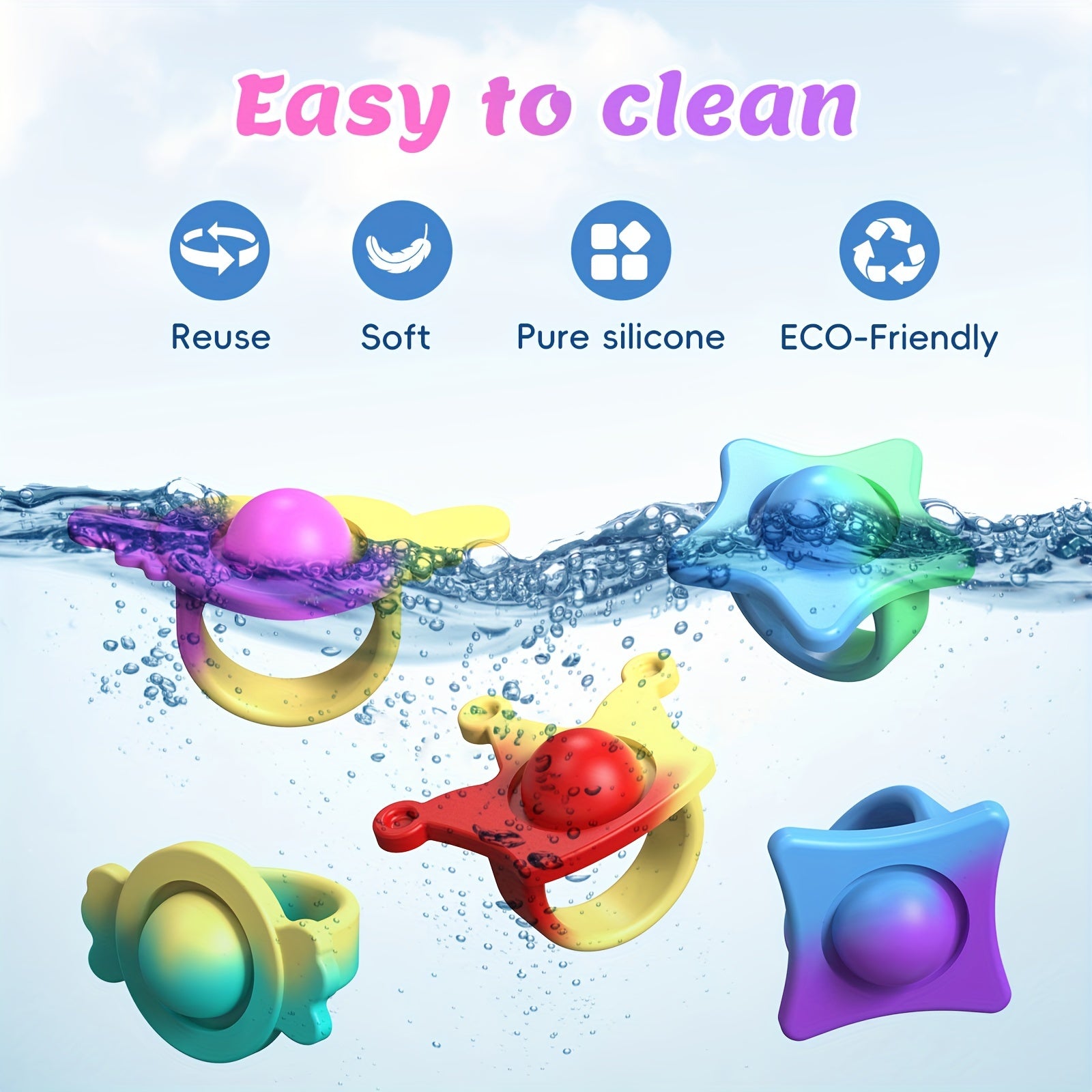 20pcs Silicone Rings Bubble Stress Relief Rings for Party