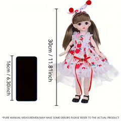 Big Eyed Doll with Interchangeable Clothes for Bedroom Window, Birthday Gift