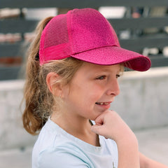 Girls Glitter Baseball Cap Mesh Sunshade Hat Outdoor Activities