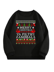 Christmas Print Men's Crew Neck Long Sleeve Sweatshirt Casual Wear