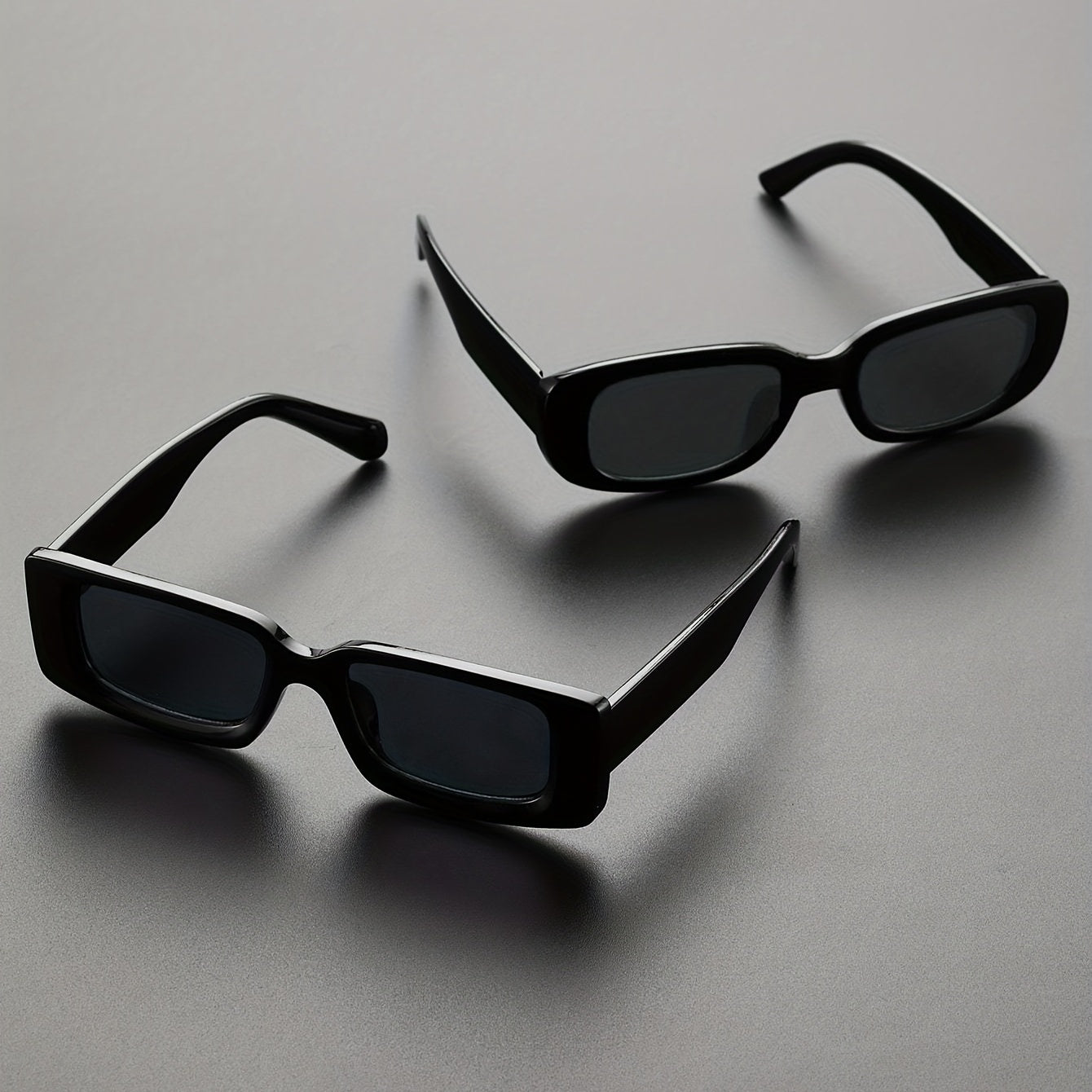 Square Frame Sunglasses Vintage Eyewear With Glasses Case