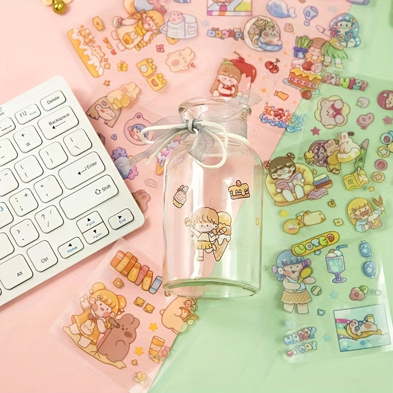 100pcs Children's Pet PET Stickers Diy Cartoon Decorative Stickers