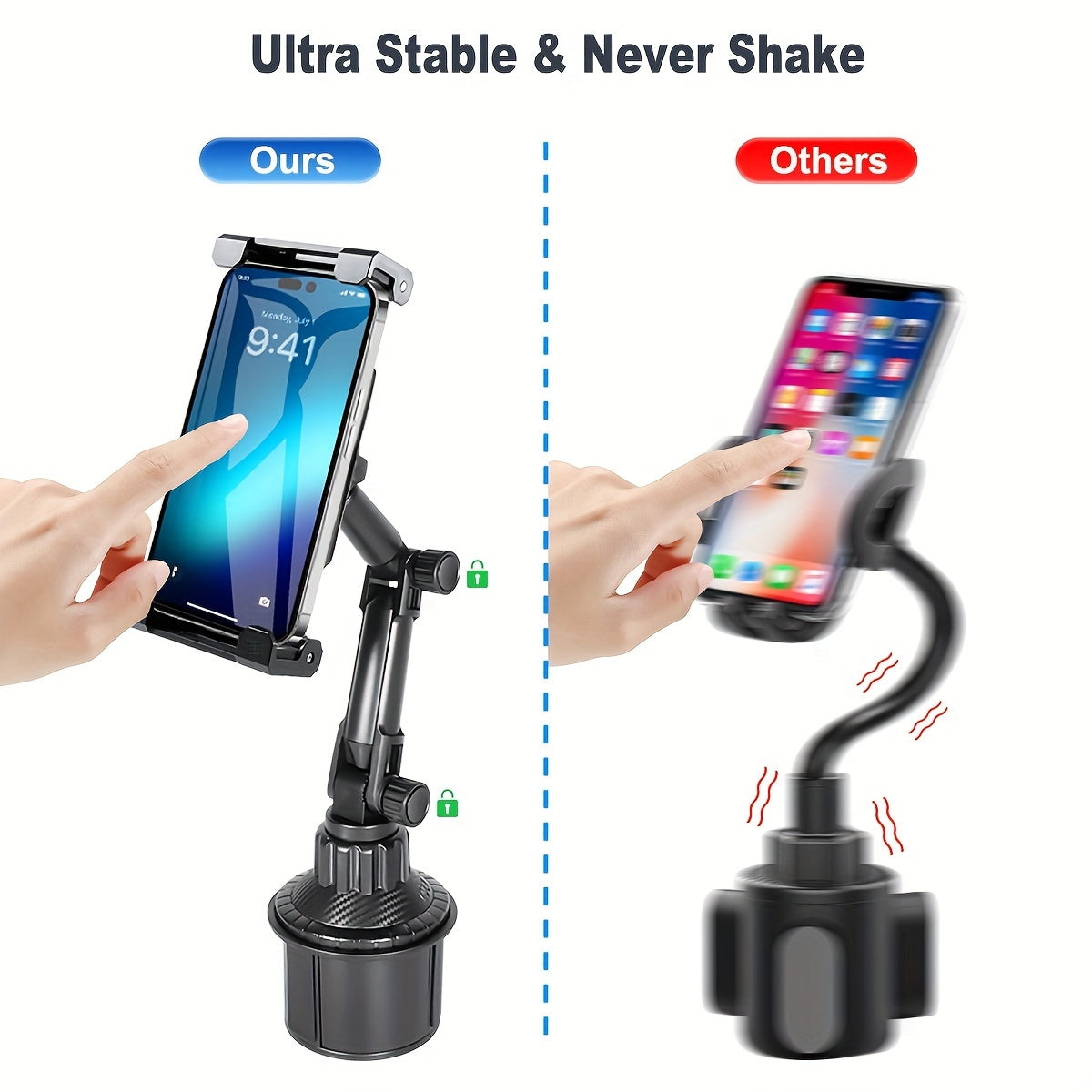 Car Cup Holder Tablet Mount For Car - Heavy Duty Tablet Cup Holder Phone Mount