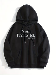 Letter Print Kangaroo Pocket Hoodie Long Sleeve Drawstring Hoodies Sweatshirt