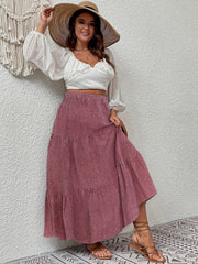 Boho Skirt Women's Plus Paisley Print High Rise A line Maxi Skirt