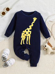 Cartoon Print Long Sleeve Baby Onesie Romper