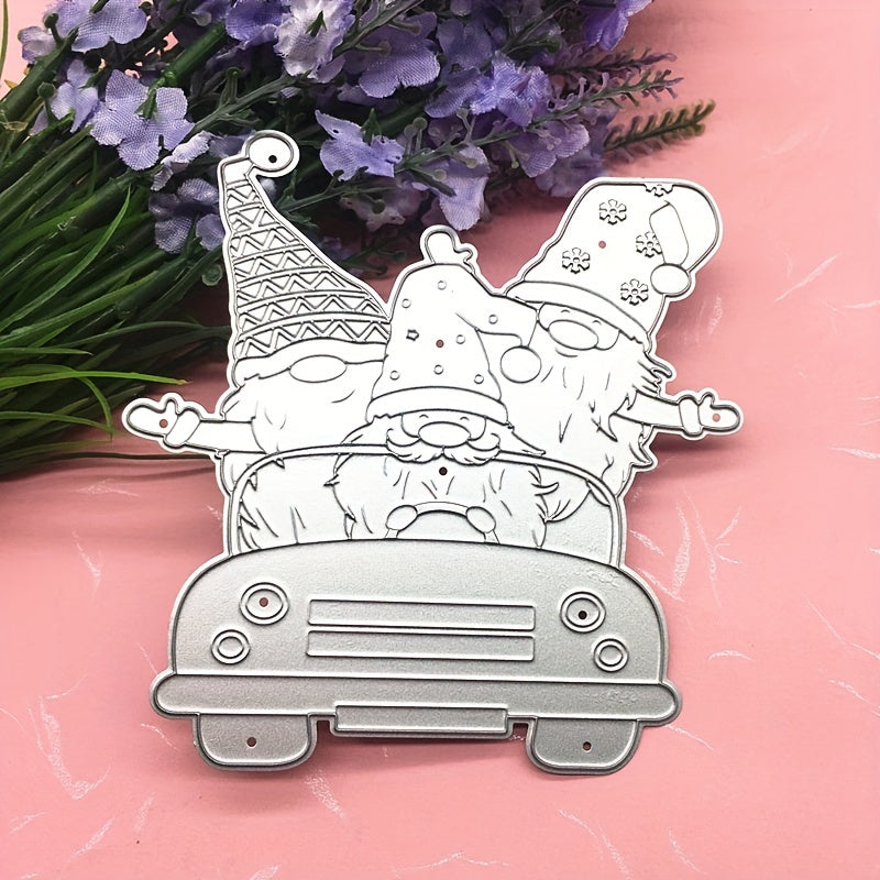 Christmas Series Cutting Dies Santa Claus Driving Flower Pressing Mold