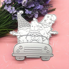 Christmas Series Cutting Dies Santa Claus Driving Flower Pressing Mold