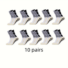 Men's Mid Crew Sport Socks: Sweat Absorbing, Comfy, Breathable