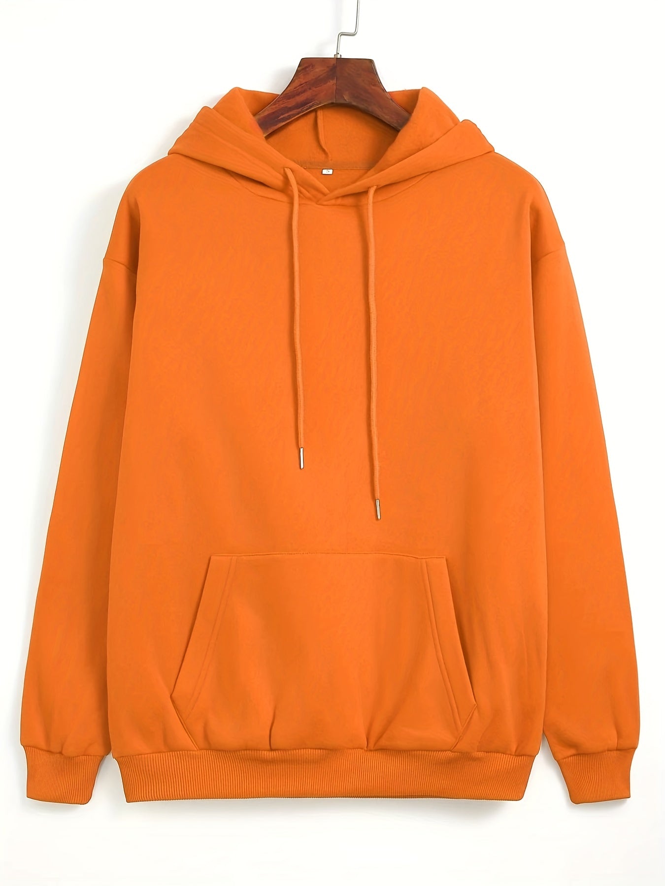 Solid Kangaroo Pocket Hoodie Casual Long Sleeve Hoodies Sweatshirt