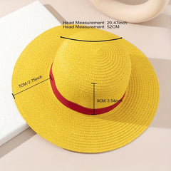 Straw Hat Breathable Wide Brim Sun Protection Bucket Hat