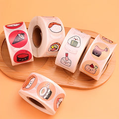 Japanese Revolving Sushi Round Seal Sticker Roll - 2500pcs
