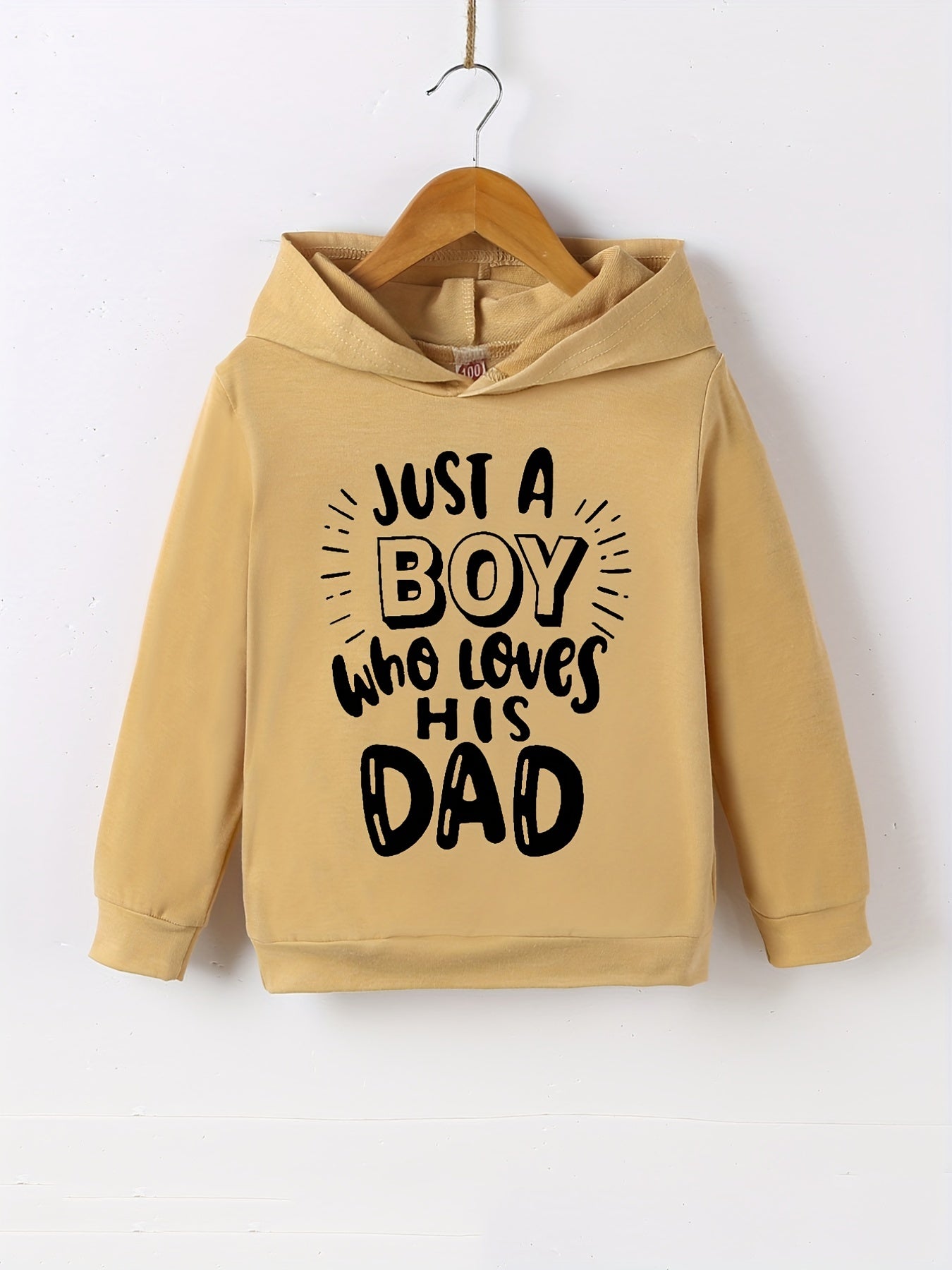 Boy Loves Dad Pullover Hooded Sweatshirt