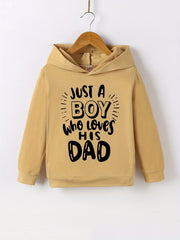 Boy Loves Dad Pullover Hooded Sweatshirt