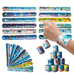 24pcs Ocean Animal Slap Bracelets Marine Life Designs Birthday Party Favors