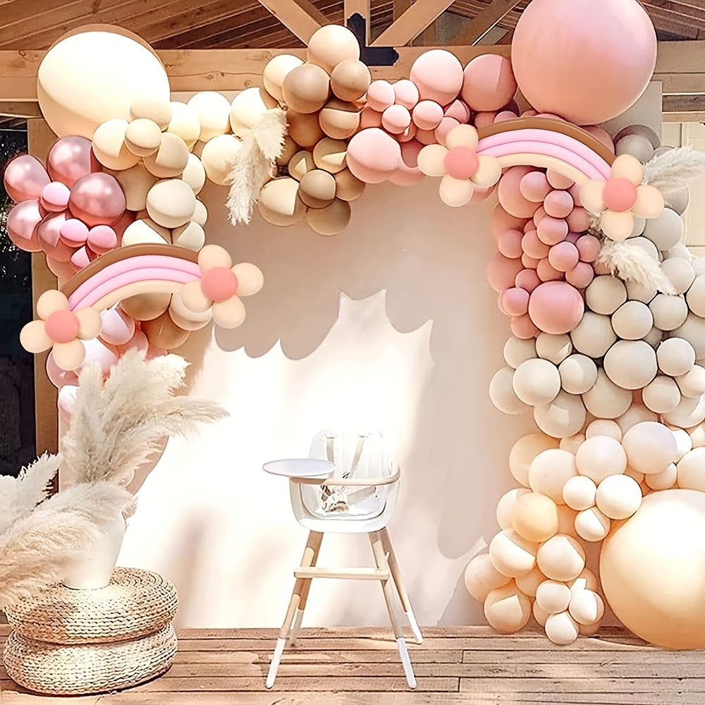 Bohemian Flower Wreath Blush Nude Balloon Arch Set