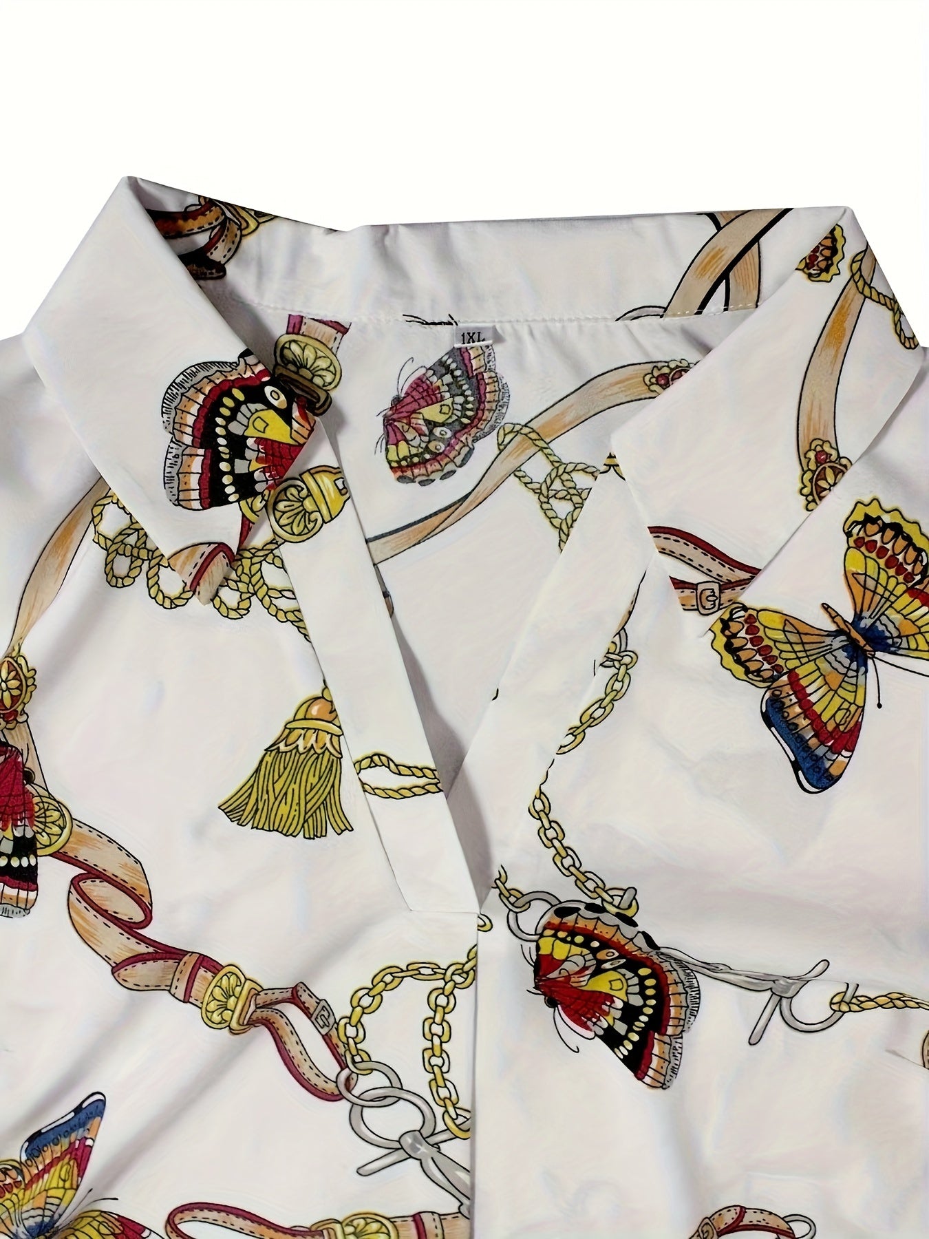 Butterfly Print Long Sleeve Shirt Top