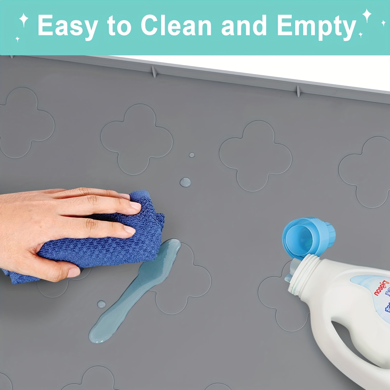 Waterproof Under Sink Mat 34 X 22 Silicone Drip Tray Liner for Kitchen Bathroom