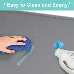 Waterproof Under Sink Mat 34 X 22 Silicone Drip Tray Liner for Kitchen Bathroom