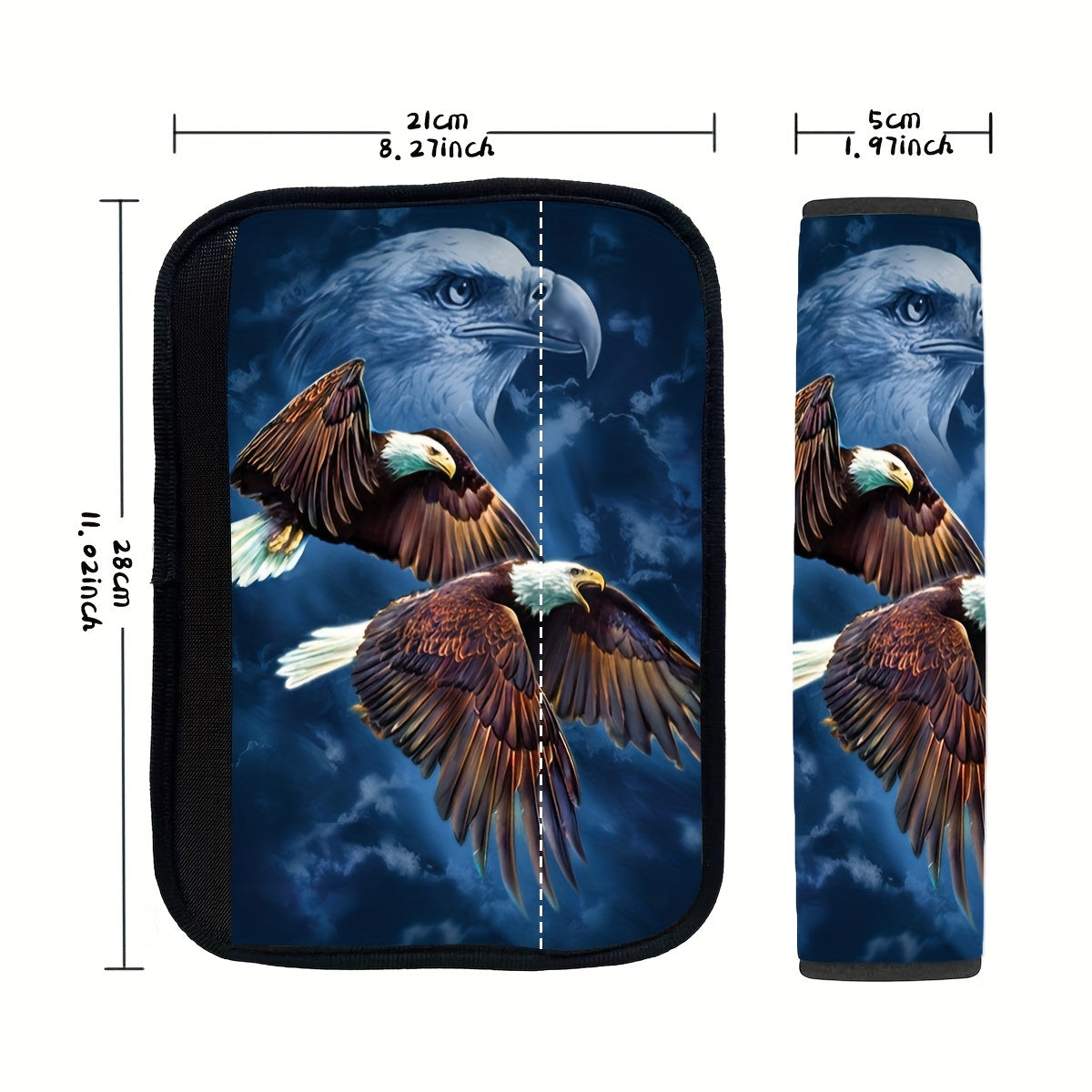 Eagle Print Car Shoulder Protector Cover