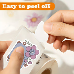 500 Pcs Flower Sticker Book Roll Waterproof Vinyl Stickers