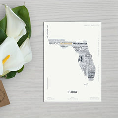 Florida State Letter Map Sticker Kids Room Wall Poster