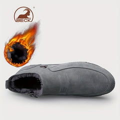 Men's Thermal Winter Shoes Boots Side Zipper Casual Walking Shoes
