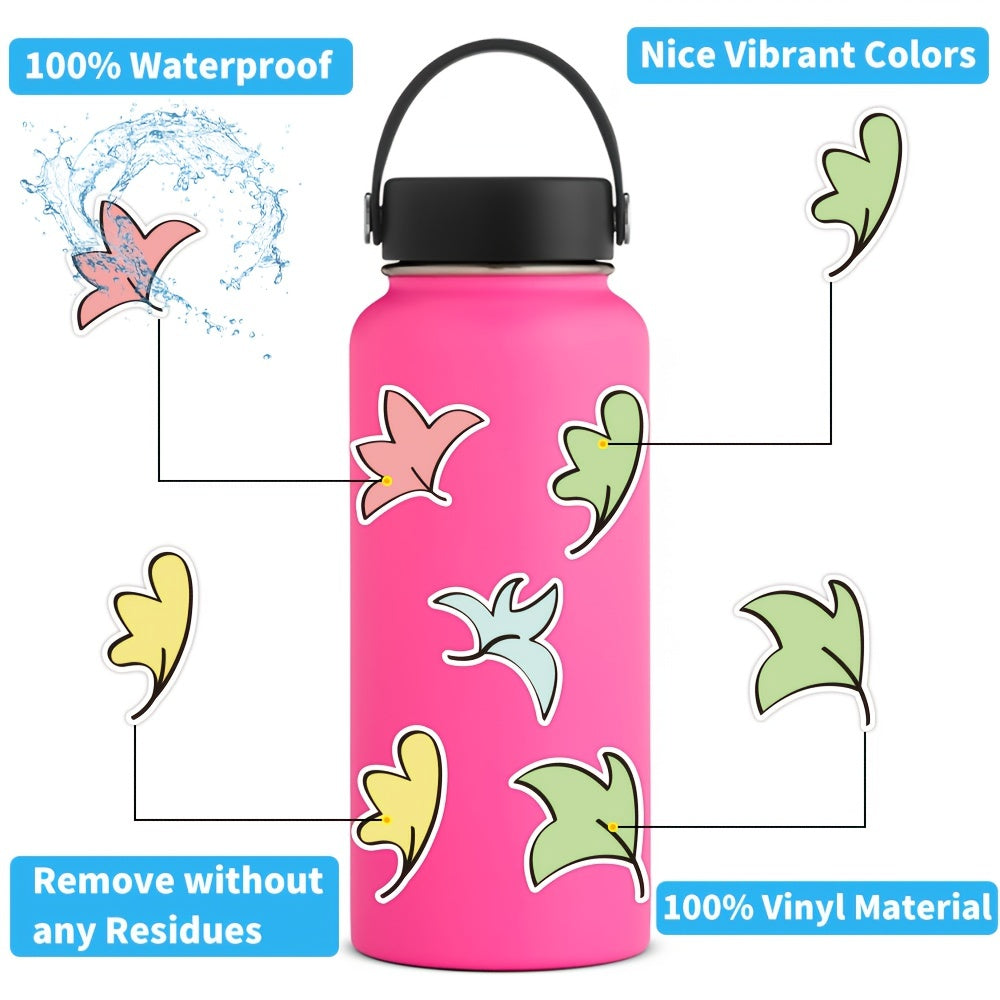 60pcs Leaves Vinyl Stickers Set Colorful Back To School Dorm Wall Room DIY Kit