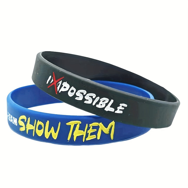Inspirational Quote Bracelet Silicone Wristband Sporty Style