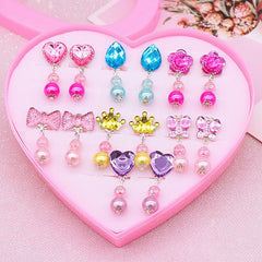 7 Pairs Acrylic Pendant Ear Clip Earrings No Piercing for Girls