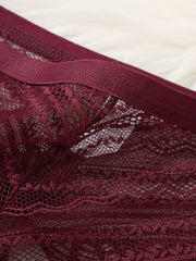 2 Pack Plus Size Lace Trim Breathable Briefs Set