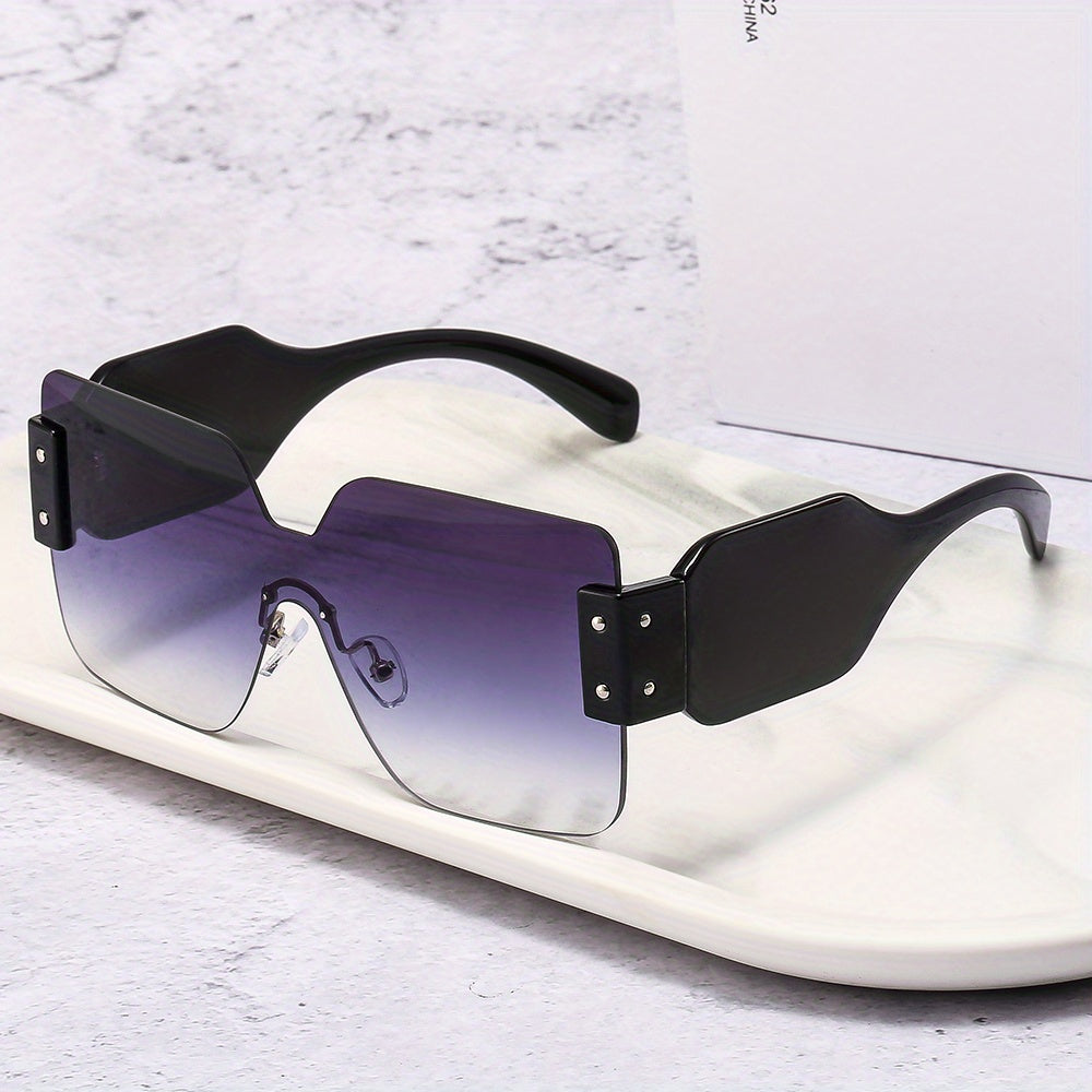 Rimless Gradient Square UV Sunglasses Women's Glasses