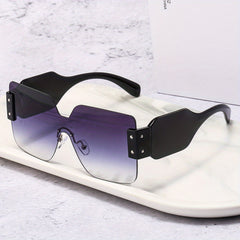 Rimless Gradient Square UV Sunglasses Women's Glasses