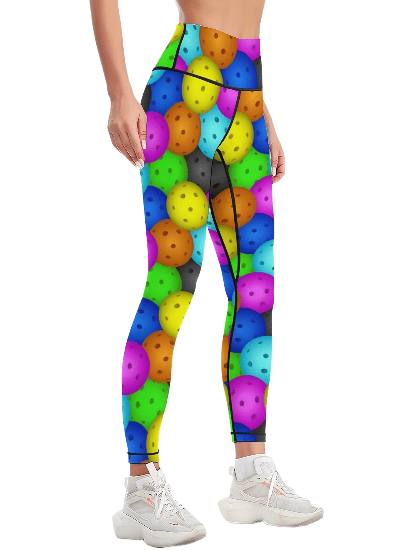 Colorful Print Yoga Leggings High Waist Tummy Control Sports Running Leggings
