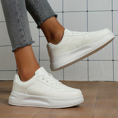 Women's Thick Sole Skateboard Shoes Leather All Season