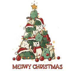 Christmas Cat Iron On Decals For Clothing HTV Heat Transfer Stickers
