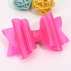 Girls PVC Jelly Hair Bows Clips Waterproof Headwear