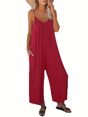Solid Wide Leg Cami Jumpsuit