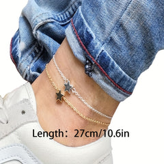Star Shape Beads Chain Anklet Geometric Ankle Bracelet