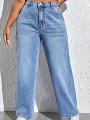 Solid Wide Leg Jeans
