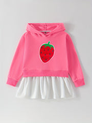 Toddler Girls Cartoon Animal Hooded Dress Comfy Casual Sweatshirt Dresses
