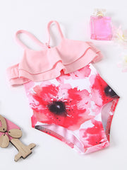Baby Girls Floral Sleeveless Swimsuit