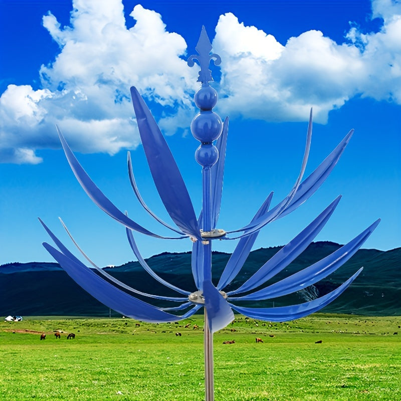 Metal Wind Spinner Garden Stake Outdoor Decor Windmill Chimes Catcher Yard Art